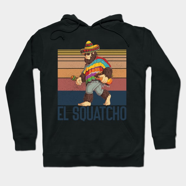 El Squatcho Poncho Western Bigfoot Sombrero Funny Sasquatch Hoodie by GShow